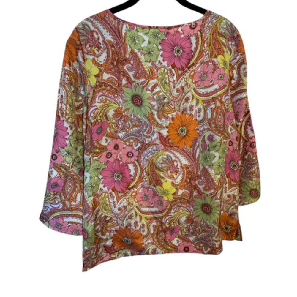 GORGEOUS TALBOT'S SILK BLOUSE XSMALL #Q - Picture 5 of 6